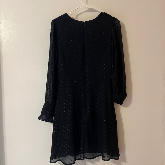 Target A New Day Black Ruffle Front Sparkle Polka Dot Dress - Picture 2 of 9